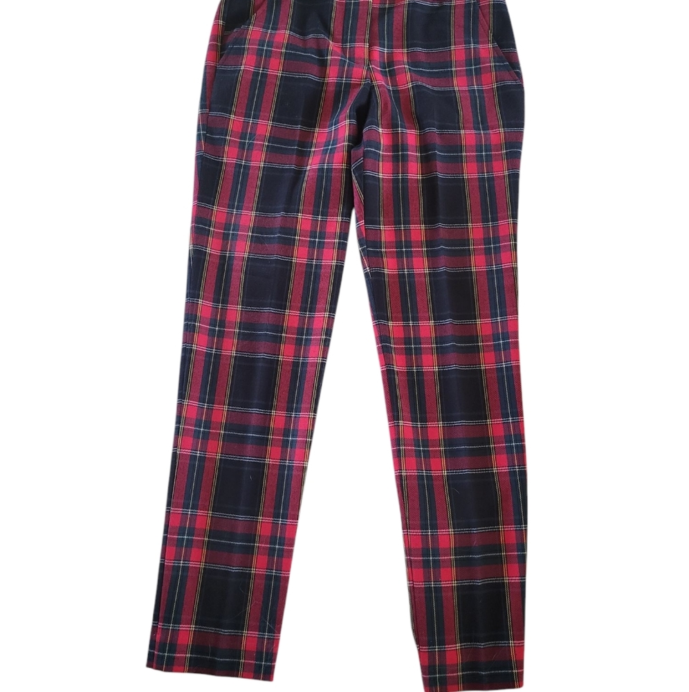 210. Trina Turk Red and Black Dress Pants with Plaid Pattern - Size 2 - Picture 3 of 9